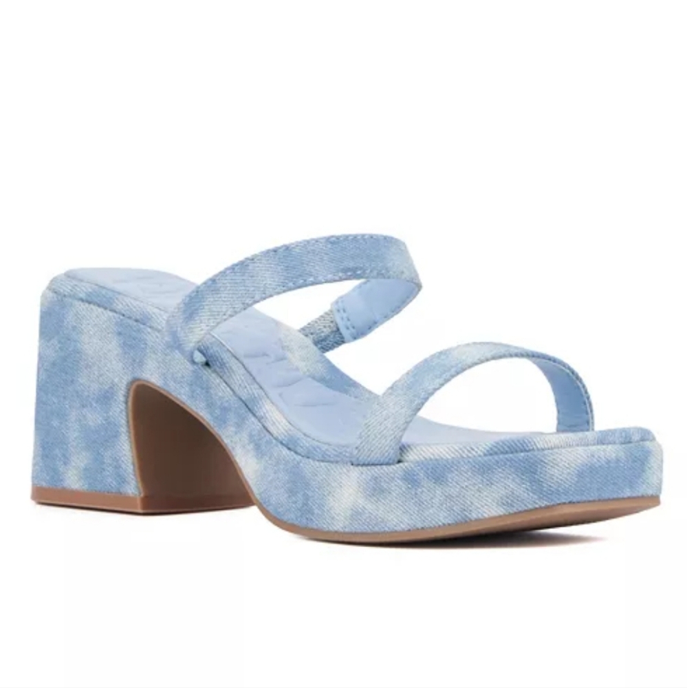 Olivia Miller Blue Savage Platform Heel Sandals NWT